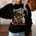 XL Black Vintage Trick or Treaters Graphic Sweatshirt, Halloween Sweatshirt, Cute Halloween Sweatshirt, Halloween Costume
