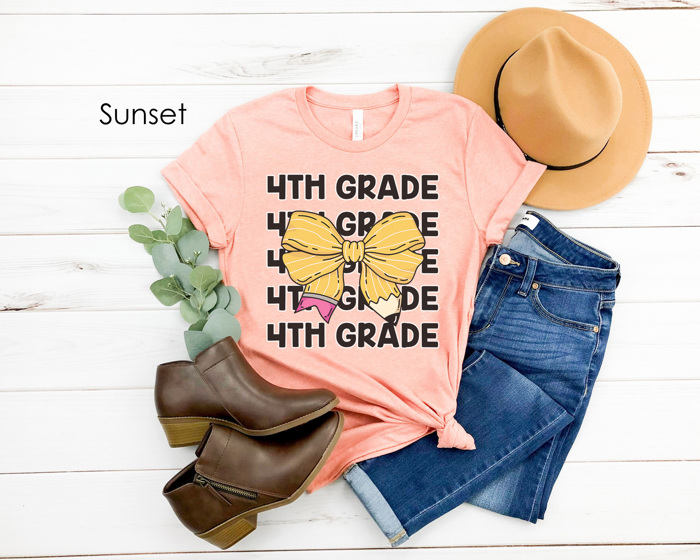 Coquette Bow Grades Graphic Tee, Teacher Graphic Tee, Back to School Shirt, Cute Teacher Tee