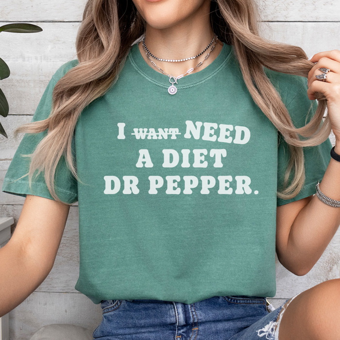I Need A Diet Dr Pepper Graphic Tee, Diet Dr Pepper Shirt, Funny Graphic Tee, Caffeine Graphic Tee, Mama Shirt
