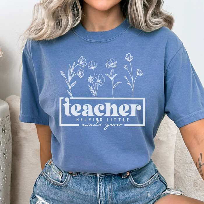 Every Day Teacher Graphic Tee, Cute Teacher Shirt, Back to School, Teacher Flower, Comfort Colors