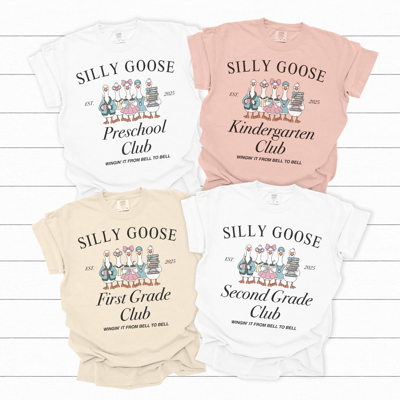 Silly Goose Teacher Grades Graphic Tee, Back to School Shirt, Cute Teacher Tee, Goose Shirt