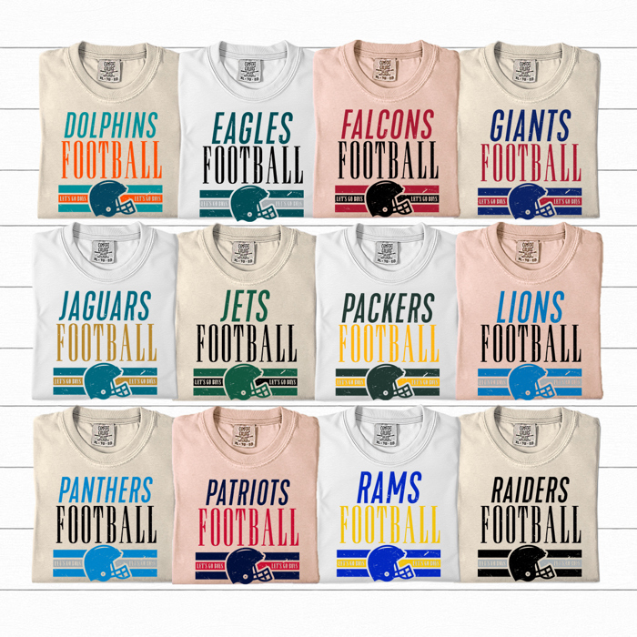 Retro Football Teams Graphic Tee, Football Mascot Shirt, Game Day Tee, Football Tee