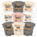 Small Light Gray Matching Witch Graphic Tees, Funny Halloween Shirt, Costume Graphic Tee, Group Costume Shirts
