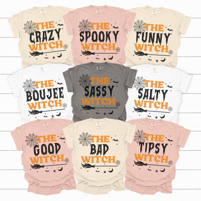 Matching Witch Graphic Tees, Funny Halloween Shirt, Costume Graphic Tee, Group Costume Shirts