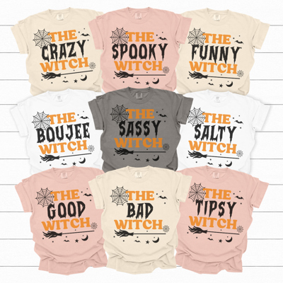 Matching Witch Graphic Tees, Funny Halloween Shirt, Costume Graphic Tee, Group Costume Shirts