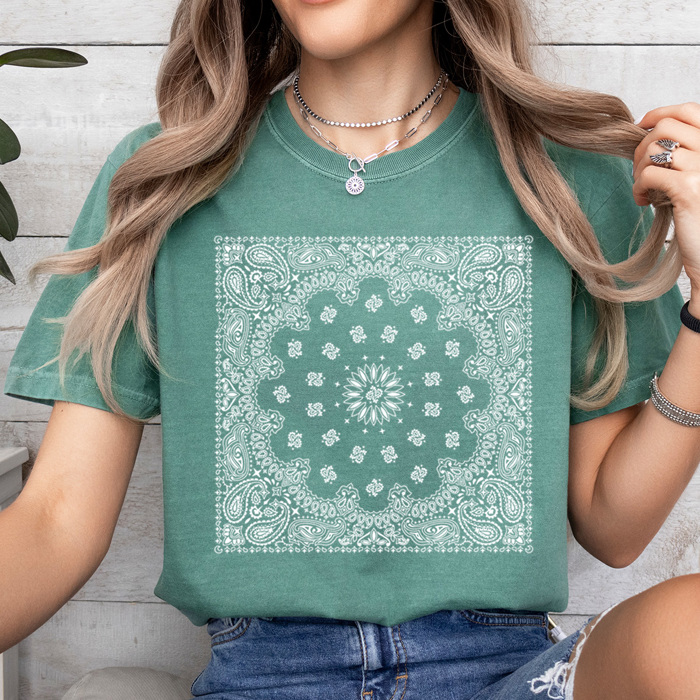 Bandana Print Graphic Tee, Trendy Shirt, Every Day Tee, Cute Graphic Tee