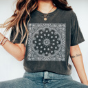 Medium Pepper Bandana Print Graphic Tee, Trendy Shirt, Every Day Tee, Cute Graphic Tee