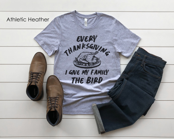 Give My Family The Bird Graphic Tee, Funny Thanksgiving Graphic Tee, Unisex Shirt, Thanksgiving Chef