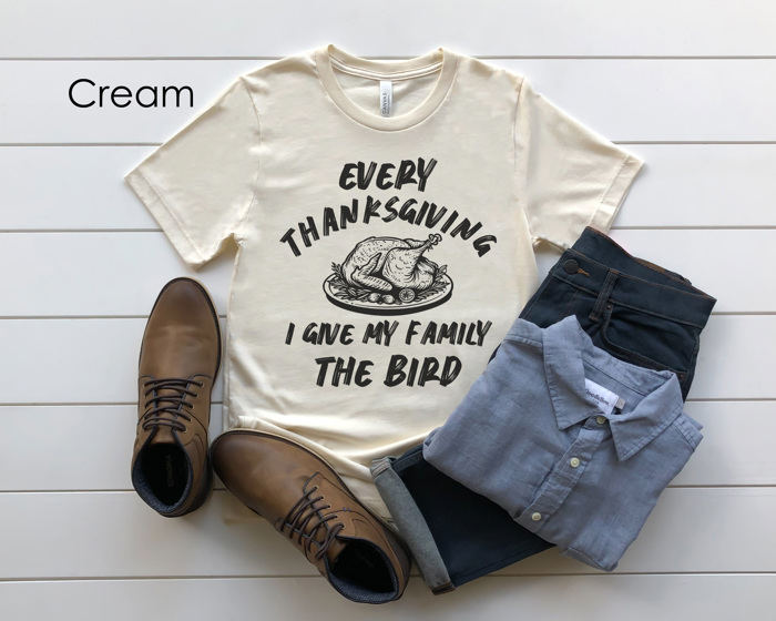 Give My Family The Bird Graphic Tee, Funny Thanksgiving Graphic Tee, Unisex Shirt, Thanksgiving Chef