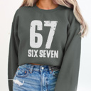 Medium Charcoal 67 Trendy Graphic Sweatshirt, Six Seven Graphic Sweatshirt, Trendy Sweatshirt, Christmas Gift