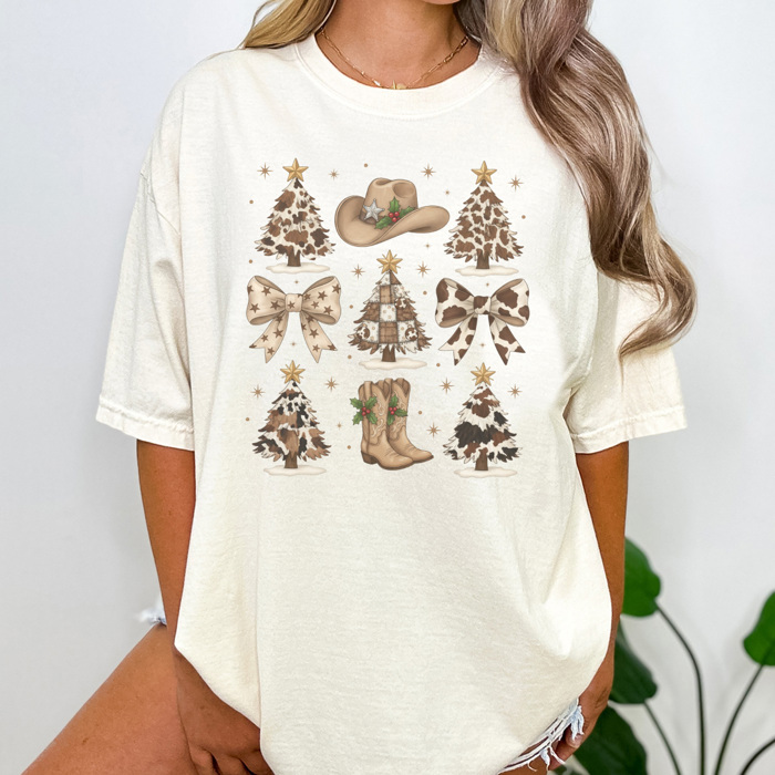 Cowboy Christmas Graphic Tee, Cute Christmas Shirt, Cowboy Tee, Country Christmas