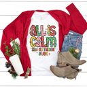 XL White All Is Calm Teacher Christmas Graphic Tee, Teacher Christmas Shirt, Funny Teacher Tee, Funny Christmas Shirt