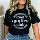 XXL Black Cool Auntie Club Graphic Tee, Cool Aunt Shirt, Aunt Graphic Tee, Mother's Day Shirt, Gift for Sister, Gift for Aunt