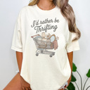 Large Ivory I'd Rather Be Thrifting Graphic Tee, Thrift Store Shirt, 5 Colors, Comfort Color Tees