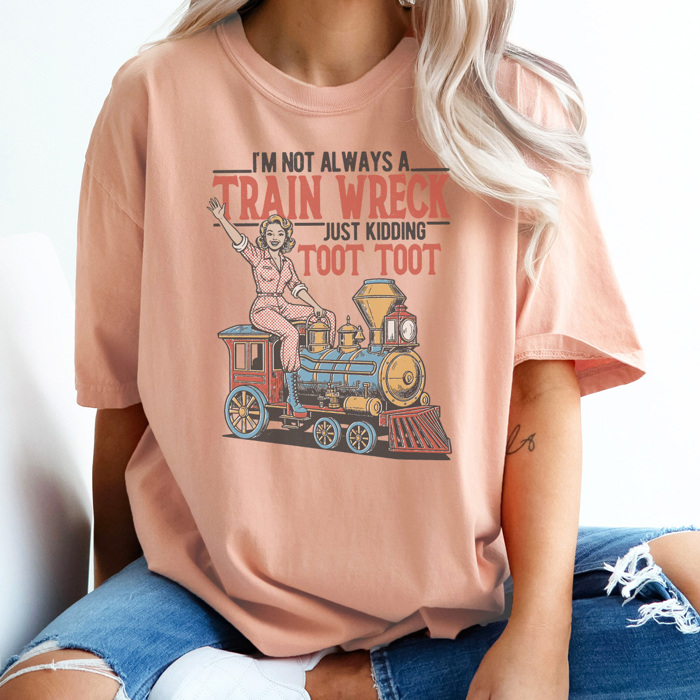Train Wreck Graphic Tee, Funny Mom Shirt, Sarastic Graphic Tee, Mama Tee, Comfort Colors, Vintage Fit