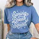 Medium Blue Jean Spring Break Squad Graphic Tee, Vacation Shirt, Matching Graphic Tees, Beach Vacation Shirt