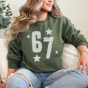 Large Military Green Six Seven Graphic Sweatshirt, Six Seven Graphic Sweatshirt, Trendy Sweatshirt, Christmas Gift