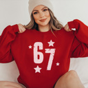Large Red Six Seven Graphic Sweatshirt, Six Seven Graphic Sweatshirt, Trendy Sweatshirt, Christmas Gift