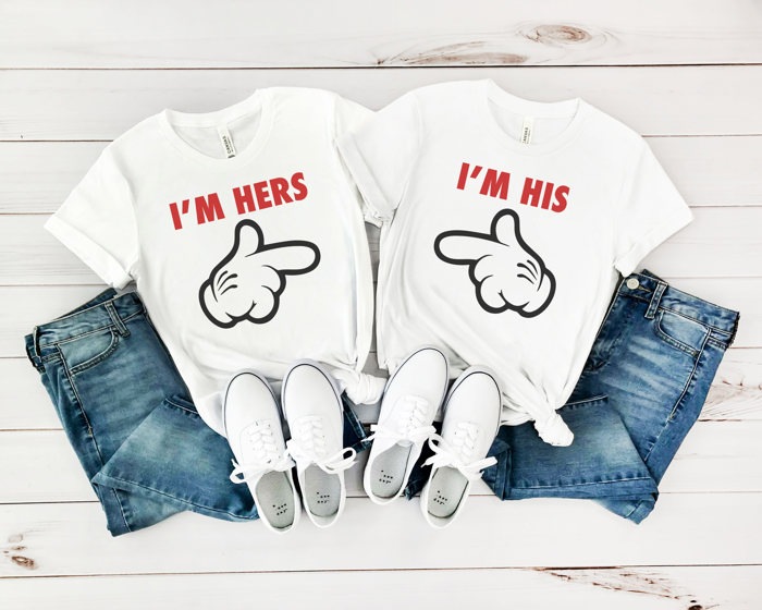His And Hers Theme Park Shirts, Matching Mouse Shirts, Matching Graphic Tees, Theme Park Tee, Anniversary Tee, Newlywed Shirt, Bella Canvas, Unisex Tee