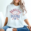 XXL White Distressed Baseball Mama Graphic Tee, Vintange Baseball Shirt, Baseball Mom Tee, Game Day Shirt, Comfort Colors