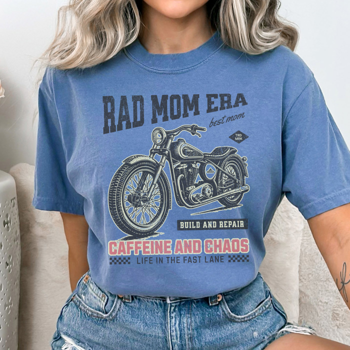 Rad Mom Era Graphic Tee, Boy Mom Graphic Tee, Cool Mom Shirt, Motorcycle Shirt, Comfort Colors, Mama Tee