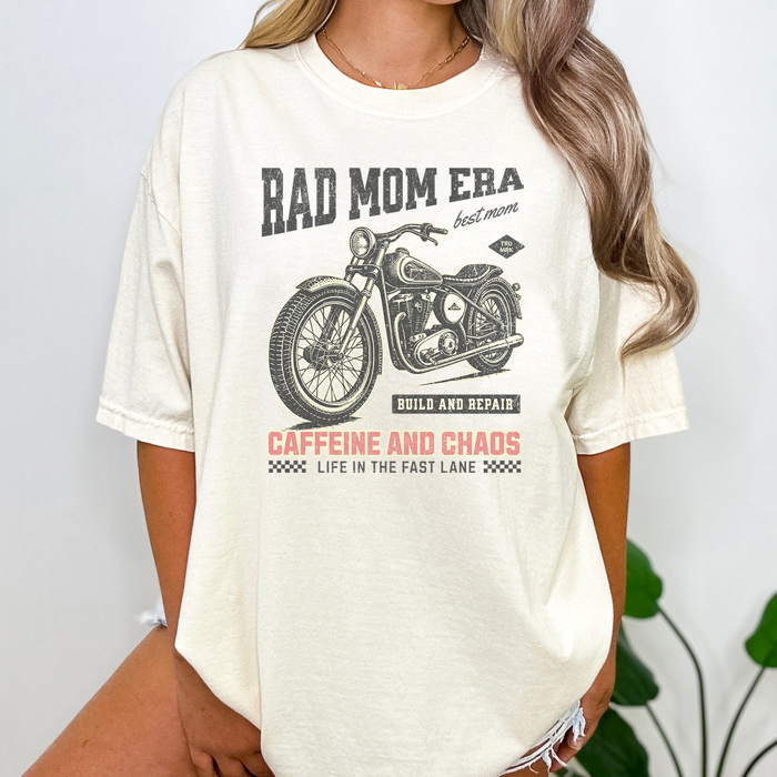 Rad Mom Era Graphic Tee, Boy Mom Graphic Tee, Cool Mom Shirt, Motorcycle Shirt, Comfort Colors, Mama Tee