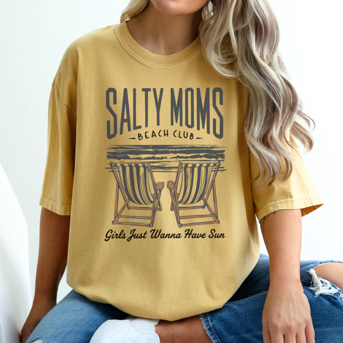 Salty Moms Beach Club Graphic Tee, Spring Break Shirt, Summer Graphic Tee, Mama Tee, Funny Mom Shirt, Salty Graphic Tee, Comfort Colors