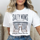 Medium White Salty Moms Beach Club Graphic Tee, Spring Break Shirt, Summer Graphic Tee, Mama Tee, Funny Mom Shirt, Salty Graphic Tee, Comfort Colors