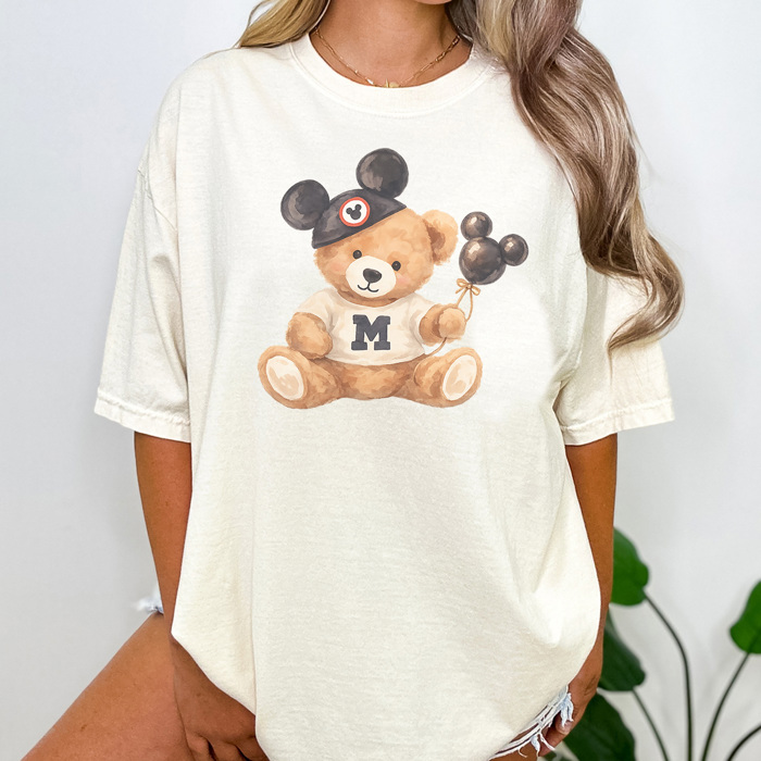 Teddy Mouse Graphic Tee, Trendy Teddy Bear Shirt, Theme Park Graphic Tee, Boy Mouse Shirt, Comfort Colors