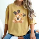 Medium Mustard Teddy Mouse Graphic Tee, Trendy Teddy Bear Shirt, Theme Park Graphic Tee, Boy Mouse Shirt, Comfort Colors