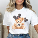 XXL White Teddy Mouse Graphic Tee, Trendy Teddy Bear Shirt, Theme Park Graphic Tee, Boy Mouse Shirt, Comfort Colors