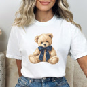 XXL White Trendy Teddy Graphic Tee, Cute Bear Shirt, Trendy Bear Tee, Every Day Shirt, Comfort Colors