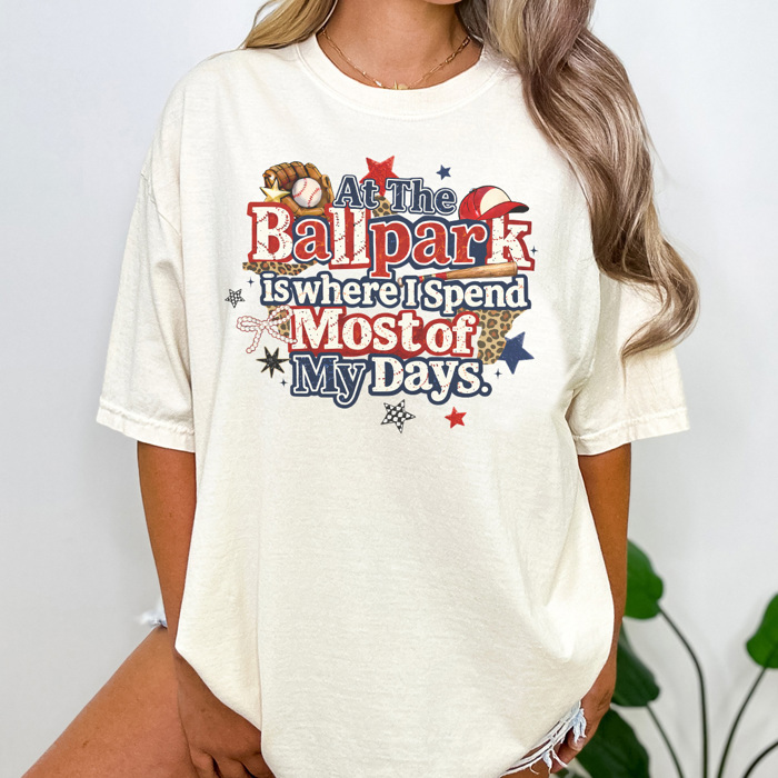Ballpark Days Graphic Tee, Baseball Mom Shirt, Baseball Graphic Tee, Game Day Shirt, Baseball Mama Tee, Comfort Colors