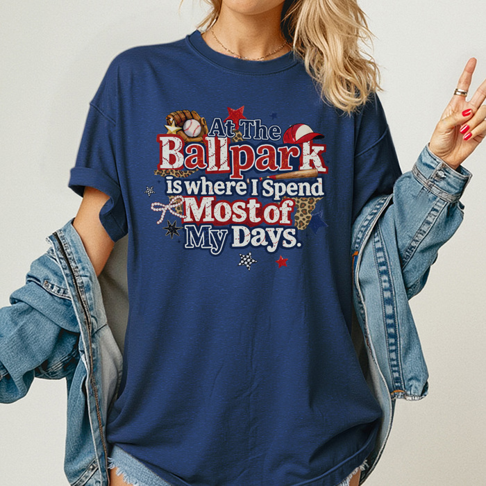 Ballpark Days Graphic Tee, Baseball Mom Shirt, Baseball Graphic Tee, Game Day Shirt, Baseball Mama Tee, Comfort Colors