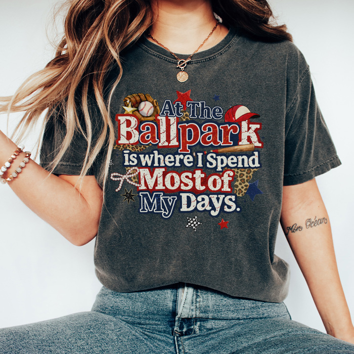 Ballpark Days Graphic Tee, Baseball Mom Shirt, Baseball Graphic Tee, Game Day Shirt, Baseball Mama Tee, Comfort Colors