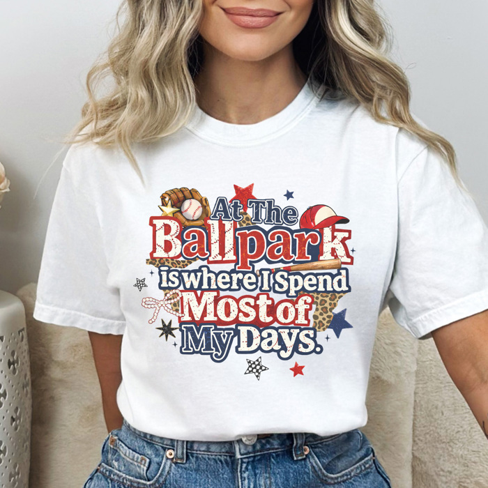 Ballpark Days Graphic Tee, Baseball Mom Shirt, Baseball Graphic Tee, Game Day Shirt, Baseball Mama Tee, Comfort Colors