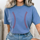 XXL Blue Jean Baseball Laces Graphic Tee, Game Day Tee, Baseball Mama, Comfort Colors