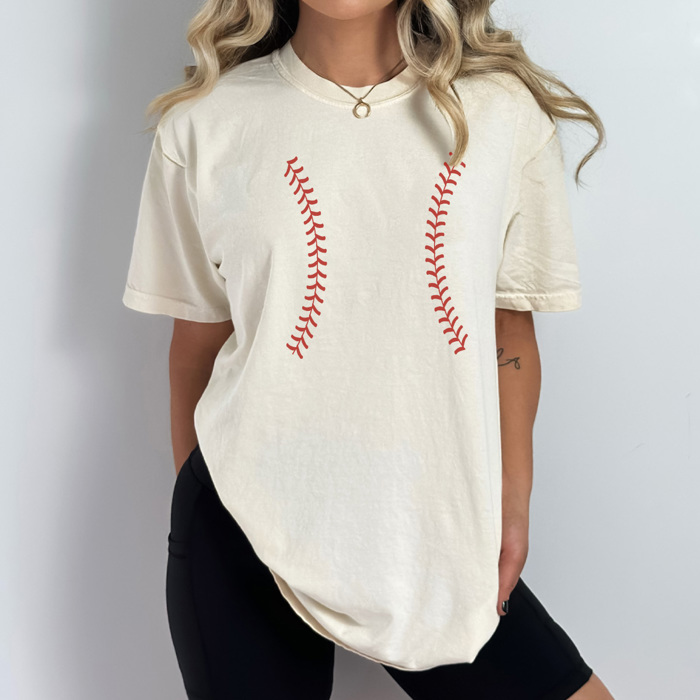 Baseball Laces Graphic Tee, Game Day Tee, Baseball Mama, Comfort Colors