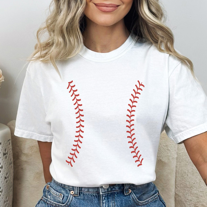 Baseball Laces Graphic Tee, Game Day Tee, Baseball Mama, Comfort Colors