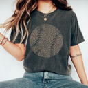 Medium Pepper Leopard Baseball Graphic Tee, Vintage Baseball Shirt, Baseball Mom Tee, Comfort Colors