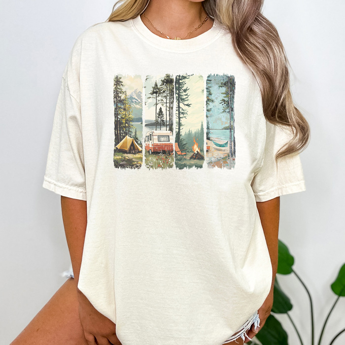 Camping Views Graphic Tee, Outdoorsy Tee, Summer Tshirt, Camp Life Shirt, Comfort Colors