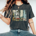 Medium Pepper Camping Views Graphic Tee, Outdoorsy Tee, Summer Tshirt, Camp Life Shirt, Comfort Colors