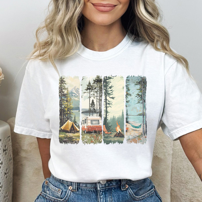 Camping Views Graphic Tee, Outdoorsy Tee, Summer Tshirt, Camp Life Shirt, Comfort Colors