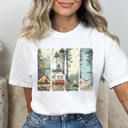 XL White Camping Views Graphic Tee, Outdoorsy Tee, Summer Tshirt, Camp Life Shirt, Comfort Colors