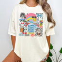 XXL Ivory Summer Days Good Vibes Graphic Tee, Summer Tshirt, Trendy Graphic Tee, Vacation Tee, Retro Graphic Tee