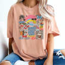XL Peachy Summer Days Good Vibes Graphic Tee, Summer Tshirt, Trendy Graphic Tee, Vacation Tee, Retro Graphic Tee