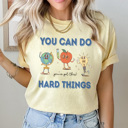 Medium Butter You Can Do Hard Things Teacher Graphic Tee, Back to School Shirt, Cute Teacher Tee, Comfort Colors