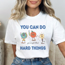 XXL White You Can Do Hard Things Teacher Graphic Tee, Back to School Shirt, Cute Teacher Tee, Comfort Colors