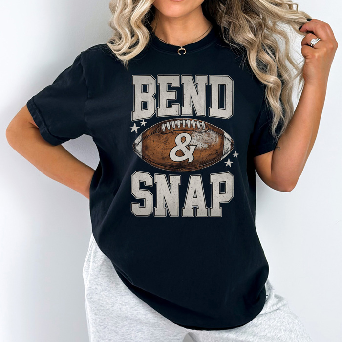 Bend And Snap Football Graphic Tee, Game Day Shirt, Cute Football Shirt, Football Mama Tee, Comfort Colors
