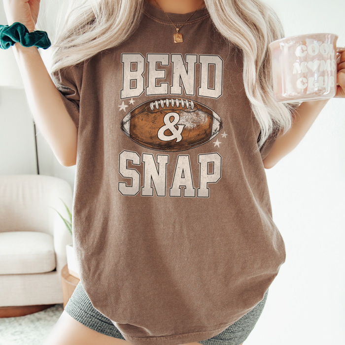Bend And Snap Football Graphic Tee, Game Day Shirt, Cute Football Shirt, Football Mama Tee, Comfort Colors